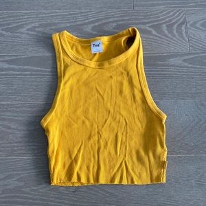 Ribbed cropped tank yellow aritzia